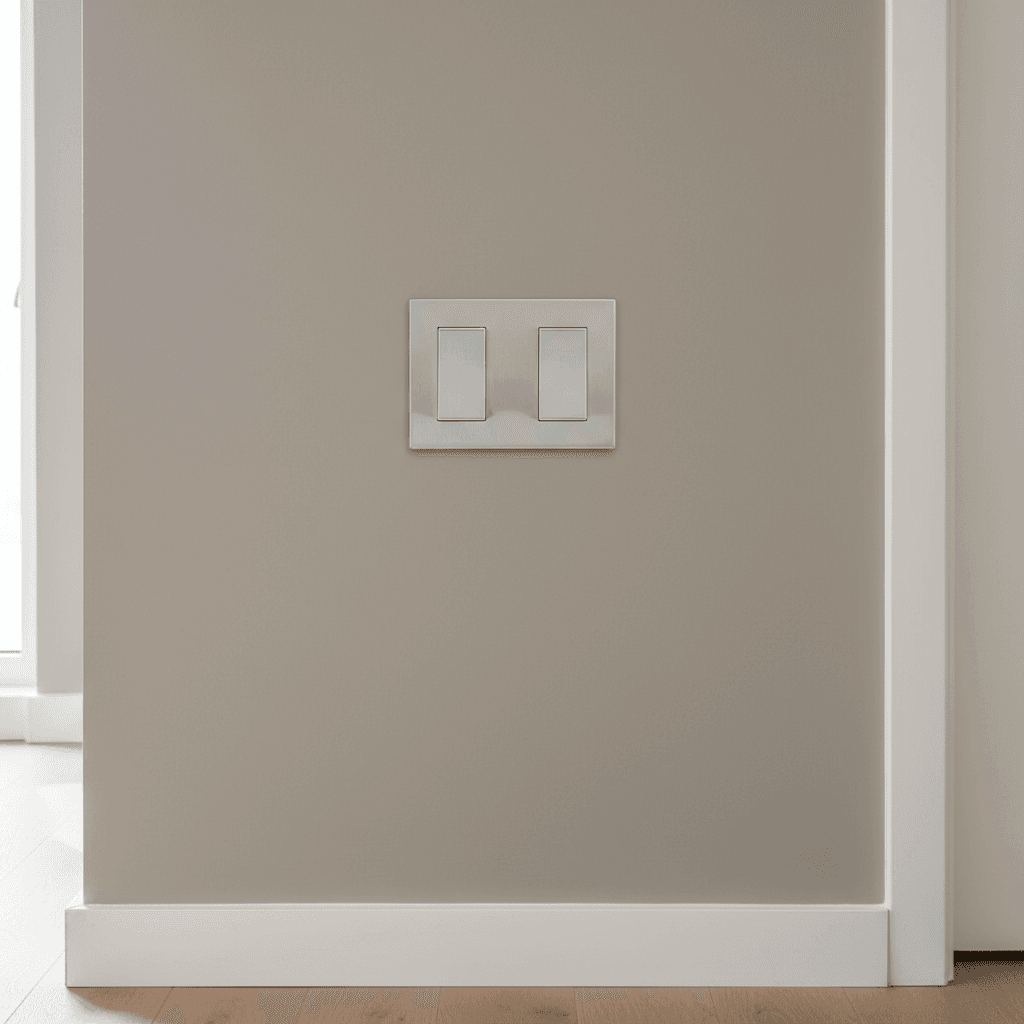 Freshly painted interior wall with new fixtures