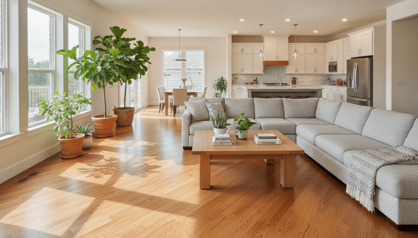 completed room addition with new flooring