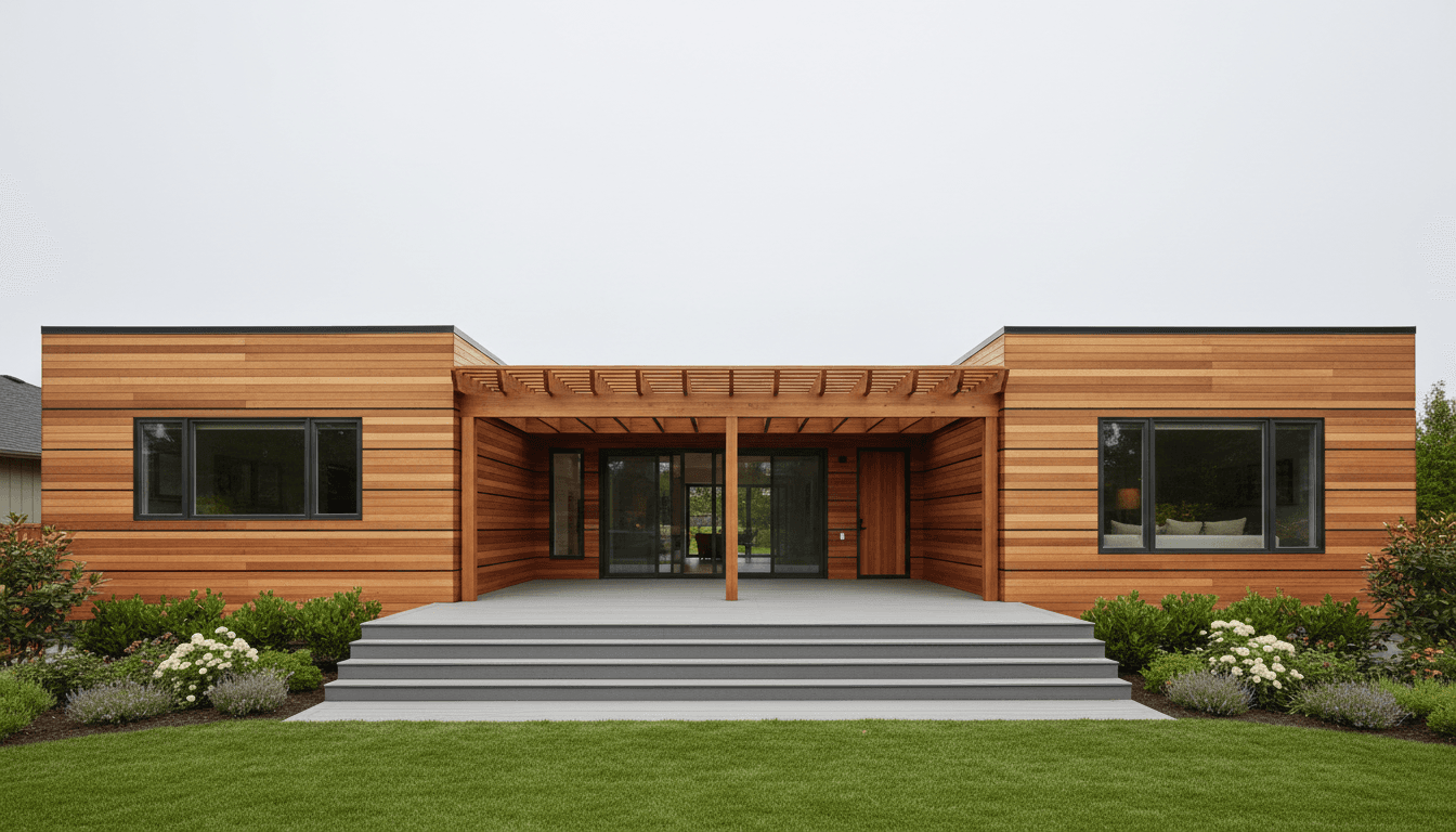Room addition exterior showing seamless roof line and siding match