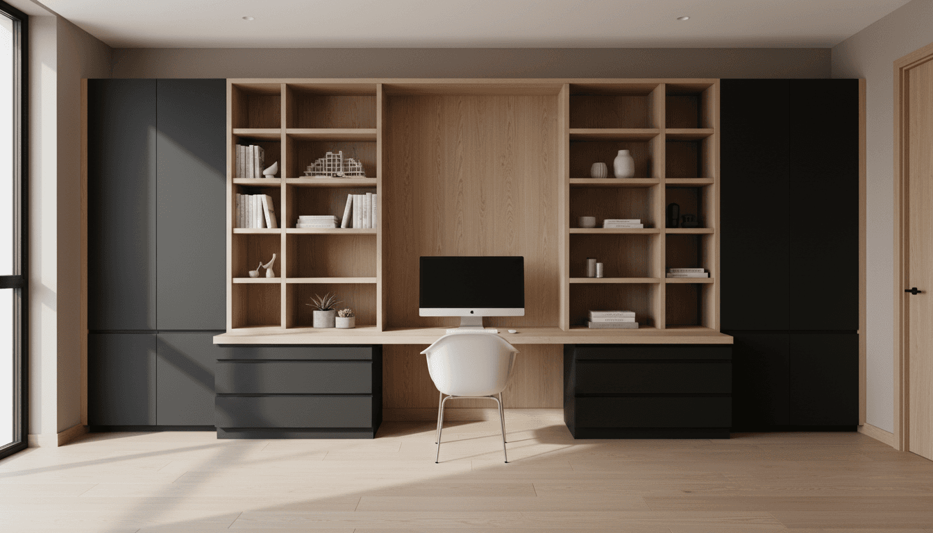 Closet converted to office nook