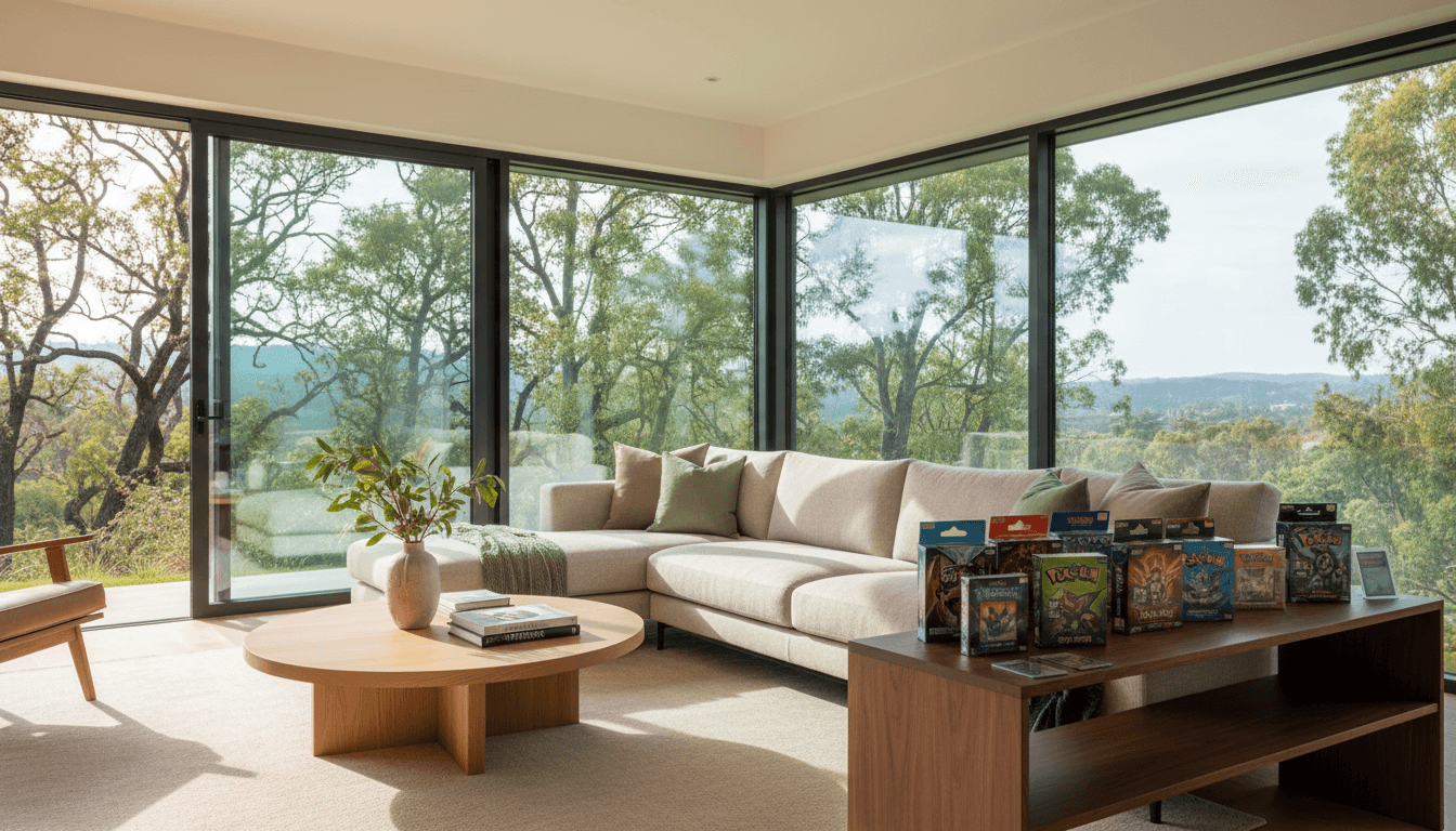 Sunroom addition with large windows